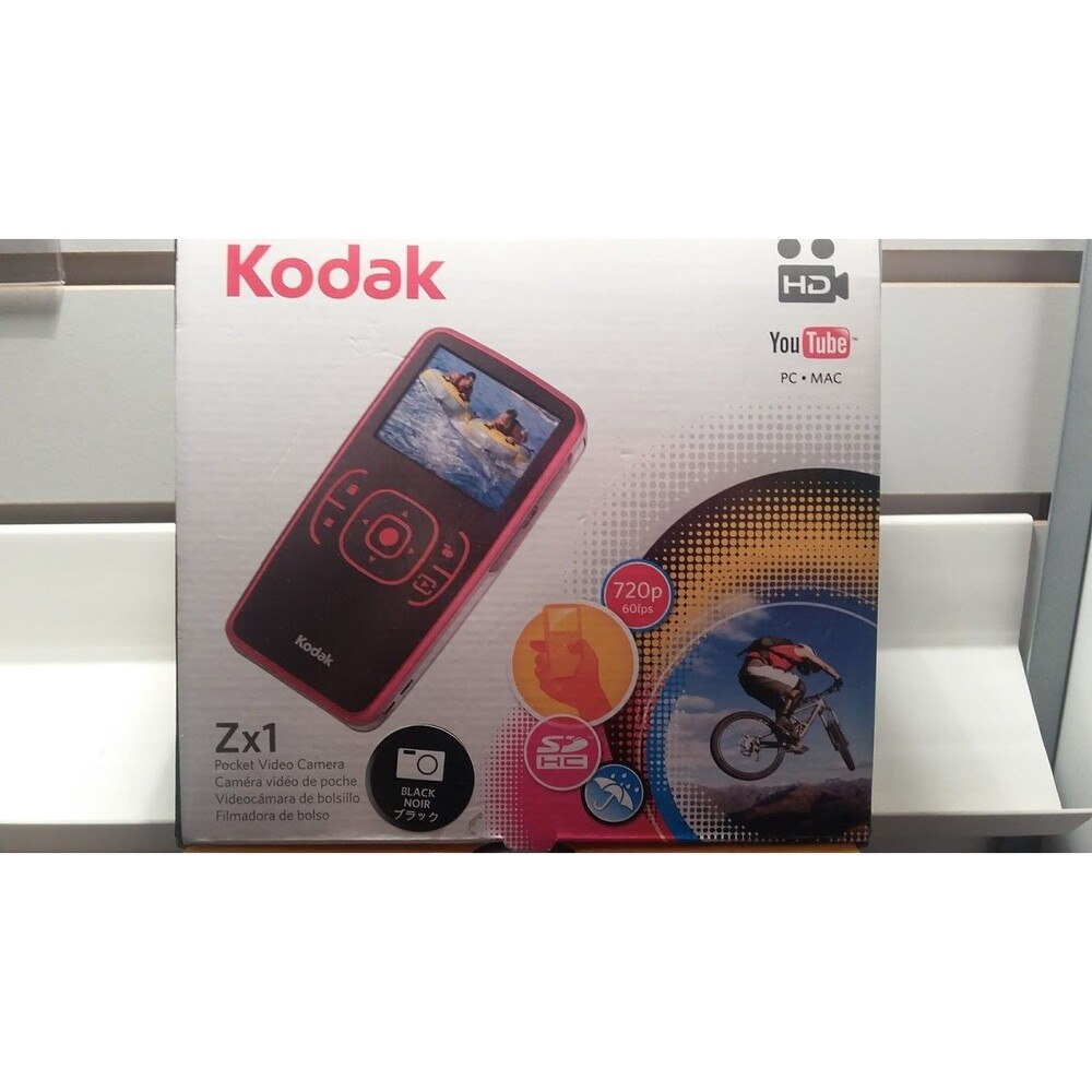 Kodak Zx1 Pocket Video Camera Black 720p HD Weather Resistant Easy Share YouTube